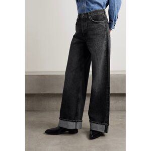 NWOT AGOLDE Dame Cuffed Organic Cotton Wide Leg Jeans in Ditch Size 24